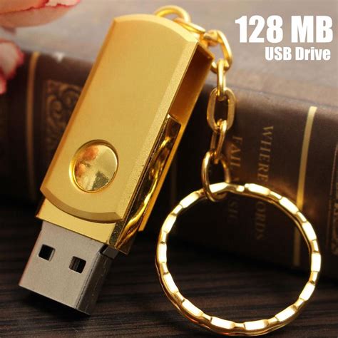 Usb 20 Golden Metal Swivel Flash Memory Stick Pen Drive U Disk Key