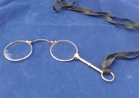 Victorian Folding Lorgnette Spectacles Opera Glasses Gold Plated 19th C Elegant Spectacles