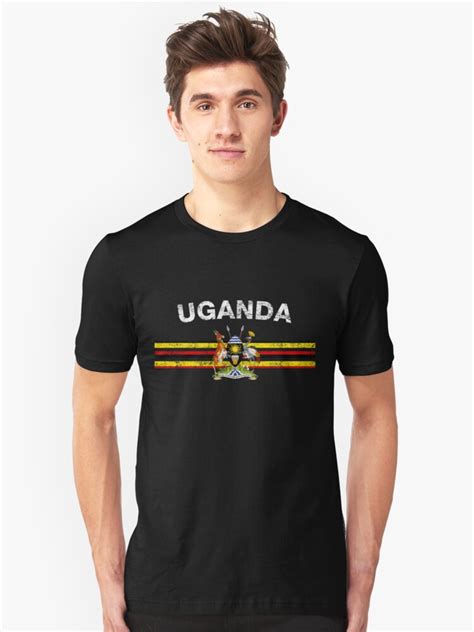 Ugandan Flag Shirt Ugandan Emblem And Uganda Flag Shirt T Shirt By