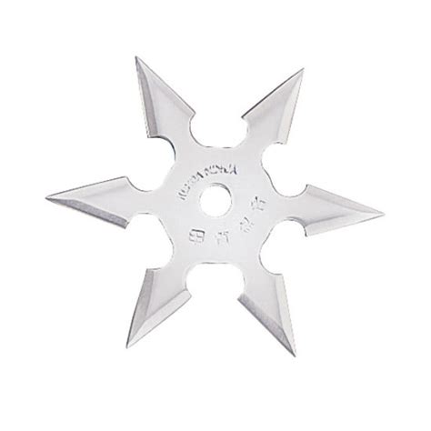 This spinning action is intended to cause a slicing motion as the shuriken hits. Steel Ninja Star - 6 Point Throwing Shuriken - 4 Inches Across