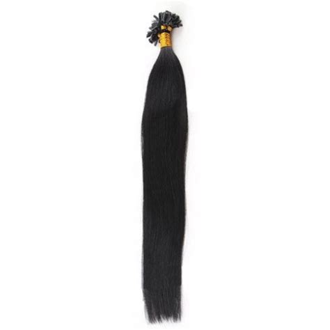 Kinky straight i tip hair extensions for black women microlinks human hair bundles weave bulk coarse clip ins youmay virgin. Straight 1B Natural Black U Tip Hair Extensions