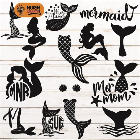 Mermaid Svg Bundle Mermaid Tail Svg Mermaid Monogram Svg Ebay