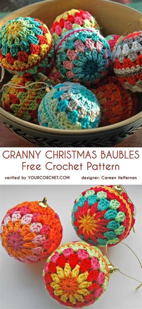 easy granny christmas baubles  crochet pattern quick christmas gifts crochet christmas