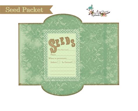 Seed Envelope Packets Seed Packet Template Scrapbook Letters Shabby