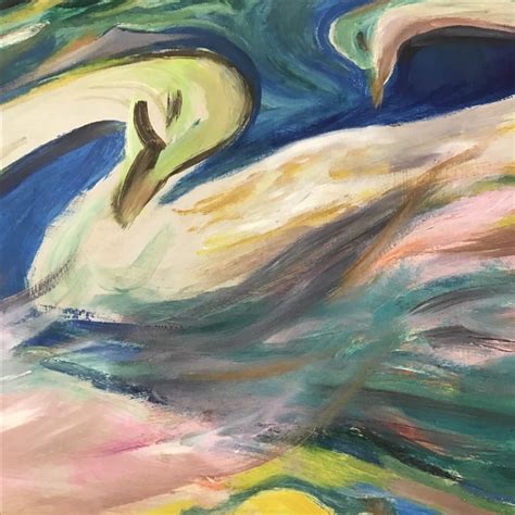 Abstract Swan Painting Chairish