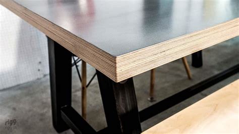 Pair it with a simple diy wood table top and you're set! A-Frame Table - Zinc & Plywood Top