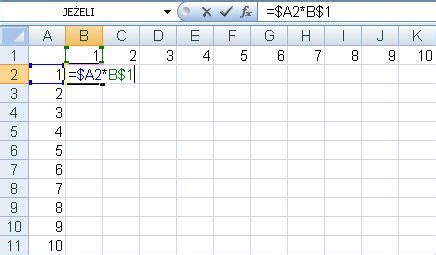 Inf Excel Tabliczka Mno Enia