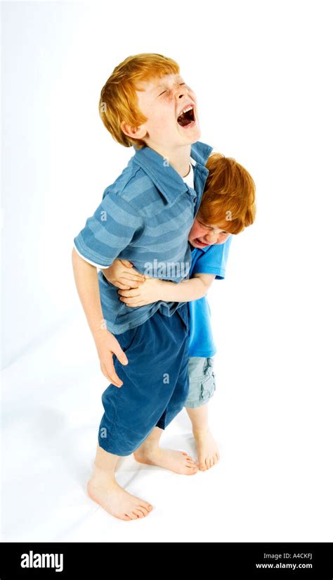 Two Boys Brothers Fighting Stock Photo Alamy
