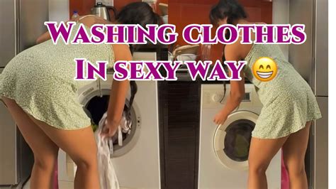 How To Wash The Clothes In Sexy Way YouTube