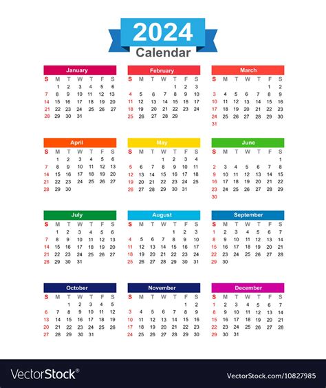2024 Calendar Templates And Images 2024 Year Calendar Isolated On