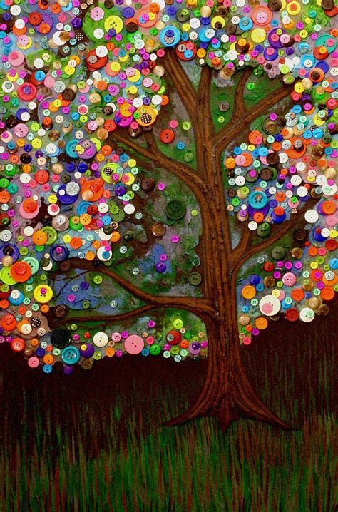 Button Tree 0007 Painting By Monica Furlow