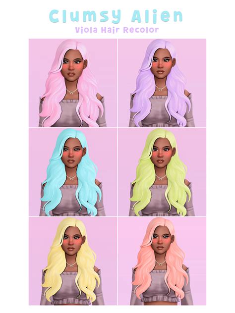 Six Different Colored Wigs With The Names Cumsy Allen
