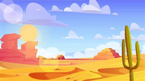 Desert Scenery Cartoon Free Background Loop Youtube