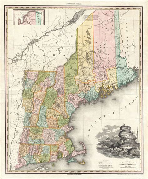 New England From Tanners American Atlas Rare And Antique Maps