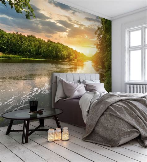 Create A Cosy And Relaxing Bedroom With A Lake Wall Mural