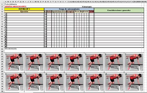 Plantillas De Rutina De Musculación Excel