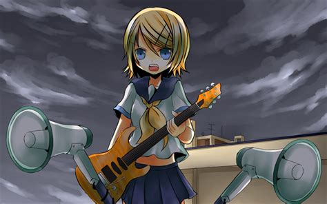 Download Wallpapers Kagamine Rin Vocaloid Anime Girl Girl With A