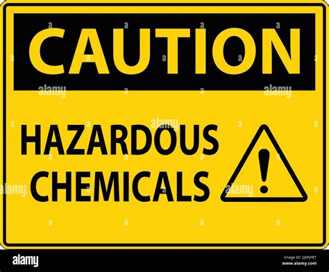 Caution Hazardous Chemicals Sign On White Background Stock Vector Image