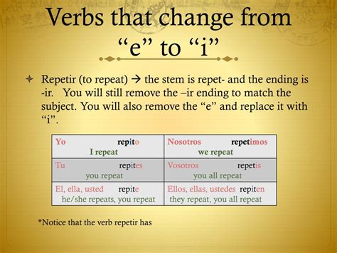 Ppt Stem Changing Verbs Powerpoint Presentation Free Download Id