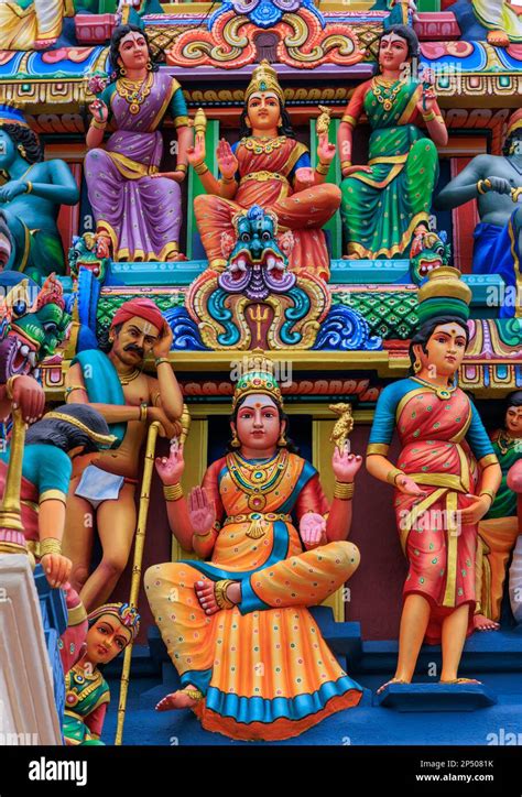 Ornate And Colourful Gopuram At The Main Entrance Of Sri Mariamman