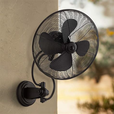 Outdoor oscillating fan inch wall mount fan air speed oscillating indoor outdoor garage patio black. 14" Quorum Piazza Noir Oscillating Patio Wall Fan - #70E08 ...