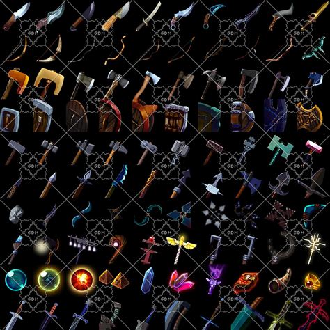 Fantasy Weapon Icons Set Gamedev Market