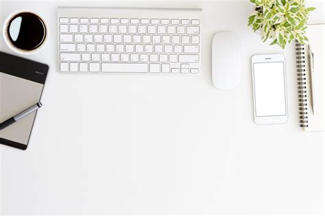 White Workspace Desk On Top View Thinkwell Consulting Llc