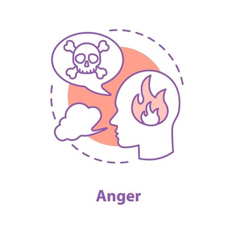 Anger Concept Icon Wrath Stress Idea Thin Line Illustration Furious