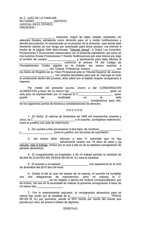 Introducir 53 Imagen Modelo De Consignacion De Deposito Judicial