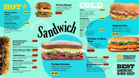 Sandwich Menu Concept Restaurent Menu