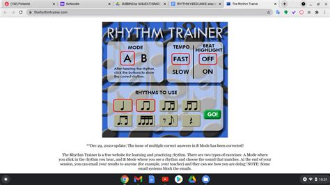 Therhythmtrainer Website Has Free Game Music Appreciation Free Games