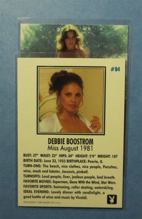 Playboy Debbie Boostrom Miss August 1981 Cards EBay