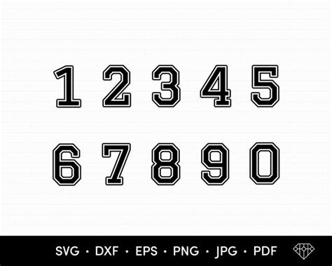 Sports Jersey Font Numbers Svg Uk