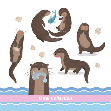 Premium Vector Cartoon Swimming Otter Otter Illustration Otters