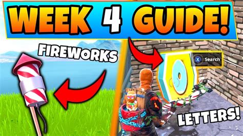 Luckily, all of the firework launchers can be found on the outskirts of the map nothing says winter like standing outside in the freezing cold and launching fireworks into a dark, angry sky. Fortnite WEEK 4 CHALLENGES! - Launch Fireworks Locations, Letter O (Battle Royale Season 7 Guide ...