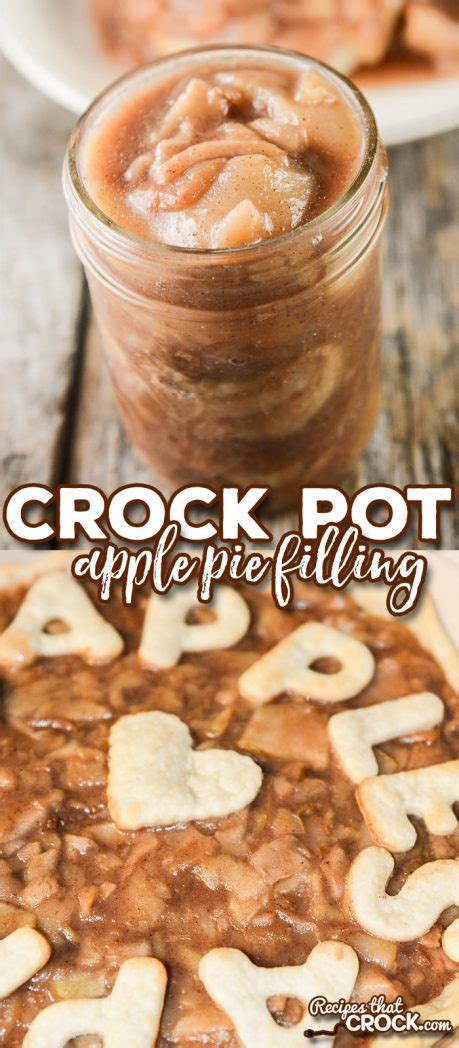 Recipes using canned apple pie filling, canning apple pie filling low sugar, apple pie filling canning recipe without clear jel, comstock apple pie filling, easy apple pie recipe using canned pie filling, canned applesauce, canned apples recipe, canning apple pie filling with tapioca. Homemade Apple Pie Filling {Crock Pot} - Recipes That Crock!