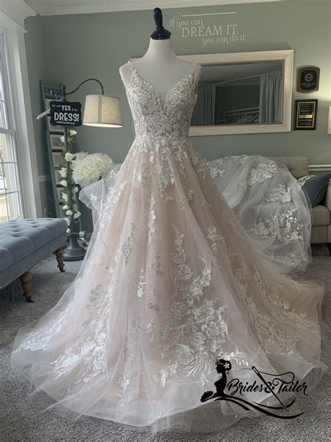 Custom Bling Blush Wedding Dress Brides And Tailor