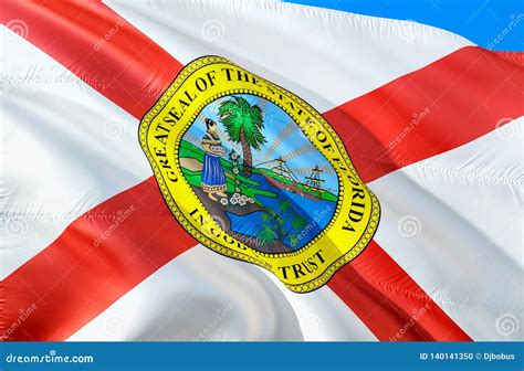 Bandiera Di Florida 3d Che Ondeggia Progettazione Della Bandiera Dello