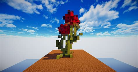 Rose Red Rose Flower 3d Art ~ Minecraft Project