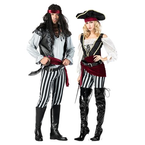 Deluxe Pirate Costume Halloween Carnival Cosplay Caribbean Pirates