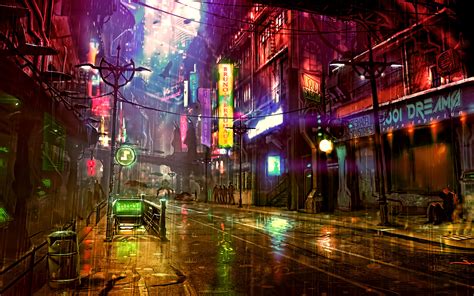 3840x2400 Futuristic City Cyberpunk Neon Street Digital