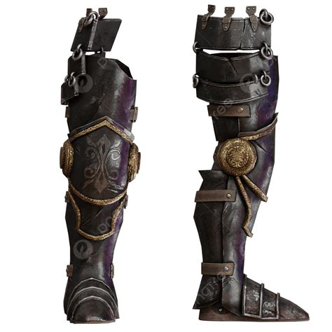 Iron Fantasy High Boots Knight Armor Isolated Iron Boots Knight Armor