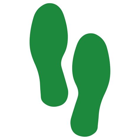 Litemark 9 Inch Green Footprint Decals Pack Of 12