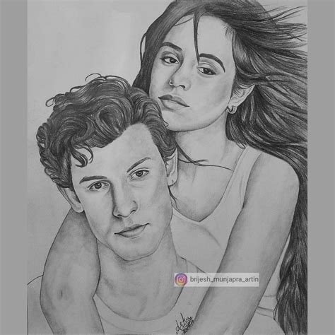 Sketch Of Shawn Mendes And Camila Cabello Shawn Mendes Camila Cabello