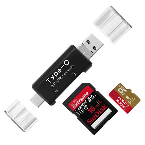 Our top sd card adapter is the transcend usb 3.0 sd card reader which is super speedy, super easy to use, and so intuitive you'll hardly have to lift a finger. USB Type-C + Micro USB + SD Memory Card Reader OTG Adapter