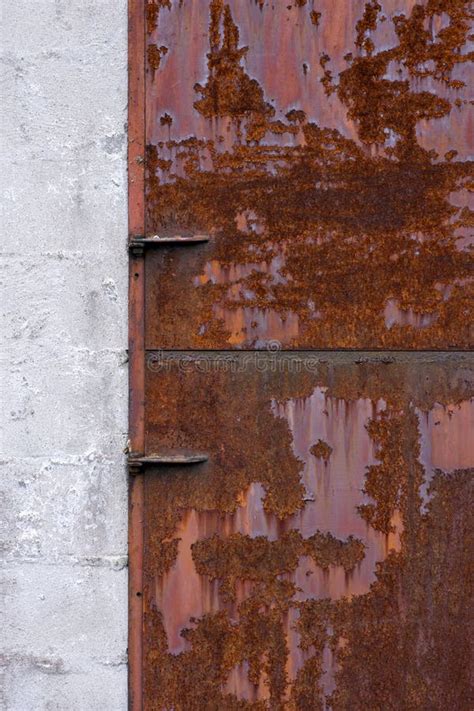 Rusty Metal Door Stock Image Image Of White Cement 24468641