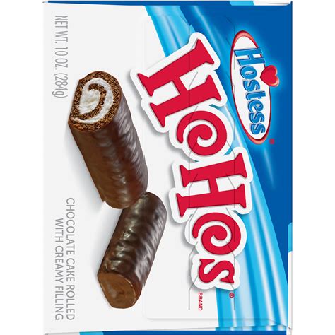 Hostess Hohos Rolled Chocolate Cake With Creamy Filling Individually Wrapped 10 Count 10 Oz