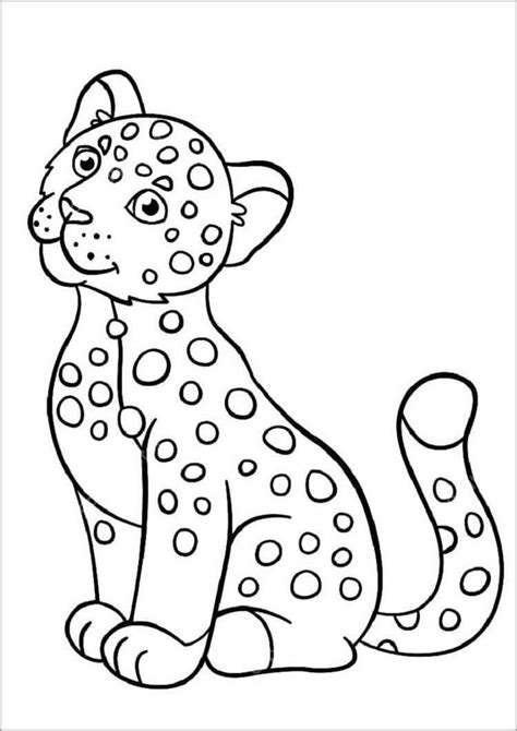 Jaguar Bebé Sonriente Para Colorear Imprimir E Dibujar Coloringonlycom