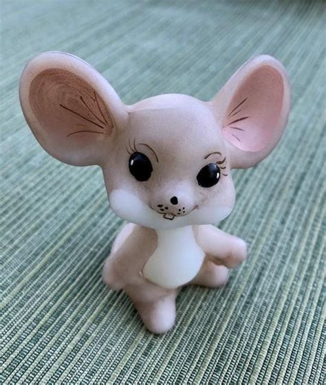 Fenton Glass Company Mouse Figurine Frosted Glass Vintage Etsy