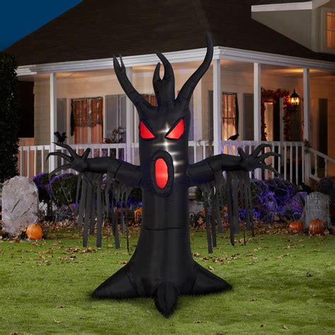 Gemmy Airblown Inflatable Halloween Ghostly Tree Scene 7 Ft Tall Black